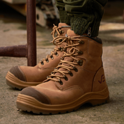 Brawn Safety Work Boots Tan