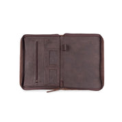 A4 Zip Folder Brown - Leather Zip Folders Curve Gear