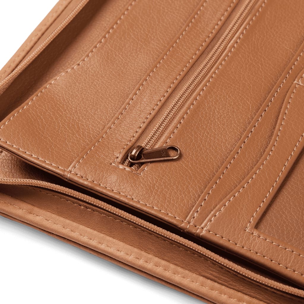 A4 Zip Folder Tan - Leather Zip Folders Curve Gear