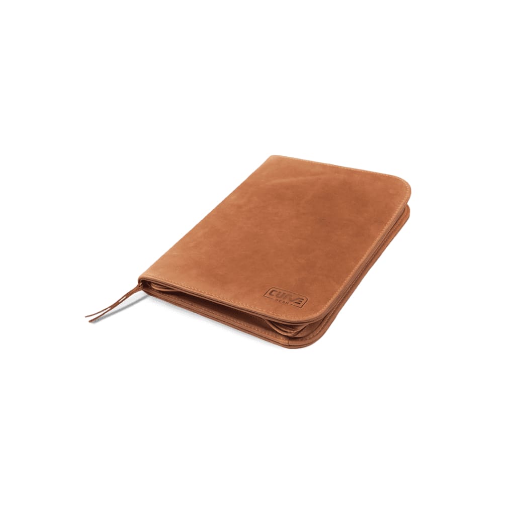 A4 Zip Folder Tan - Leather Zip Folders Curve Gear