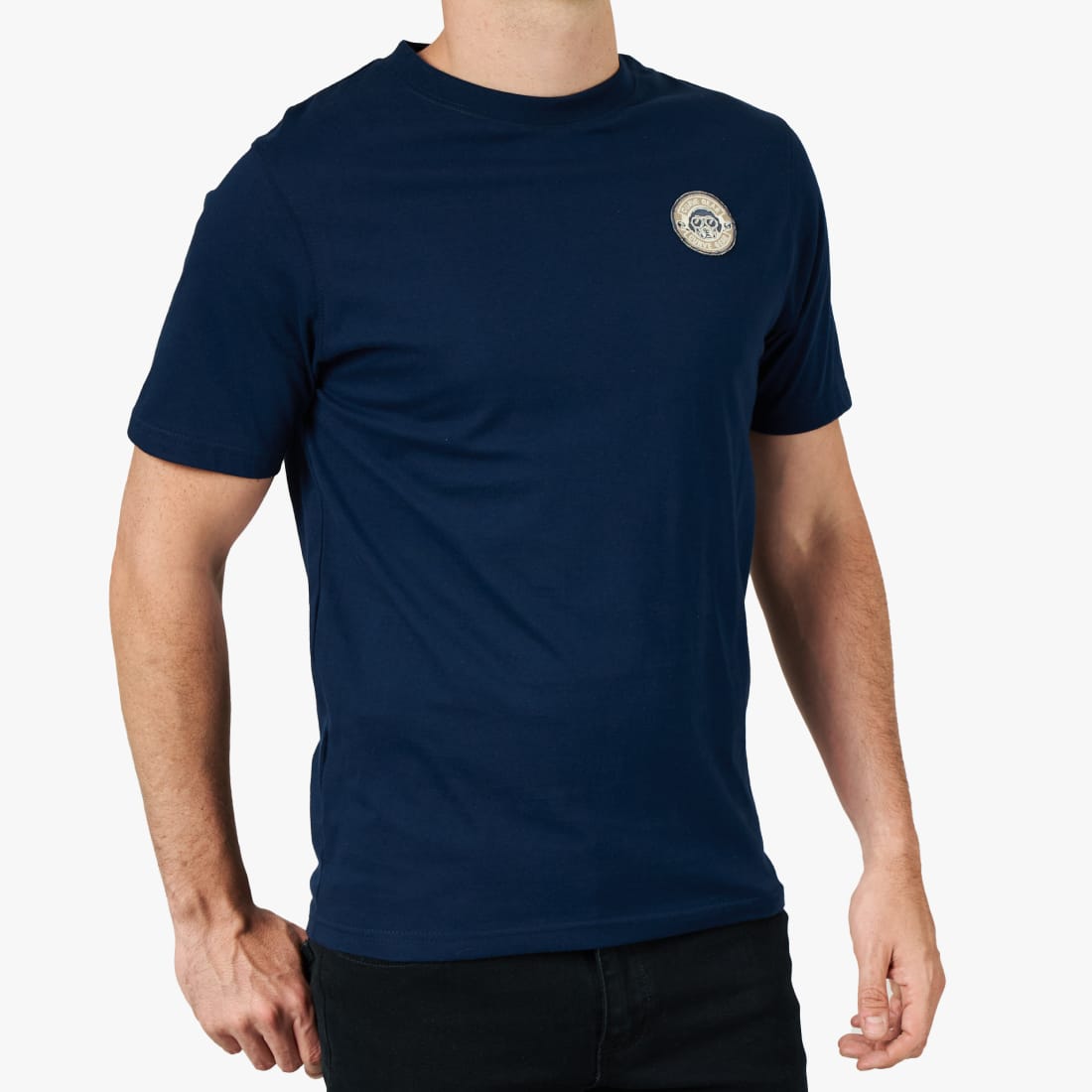 Bull Dog Patch T-Shirt Navy - T-Shirts Curve Gear