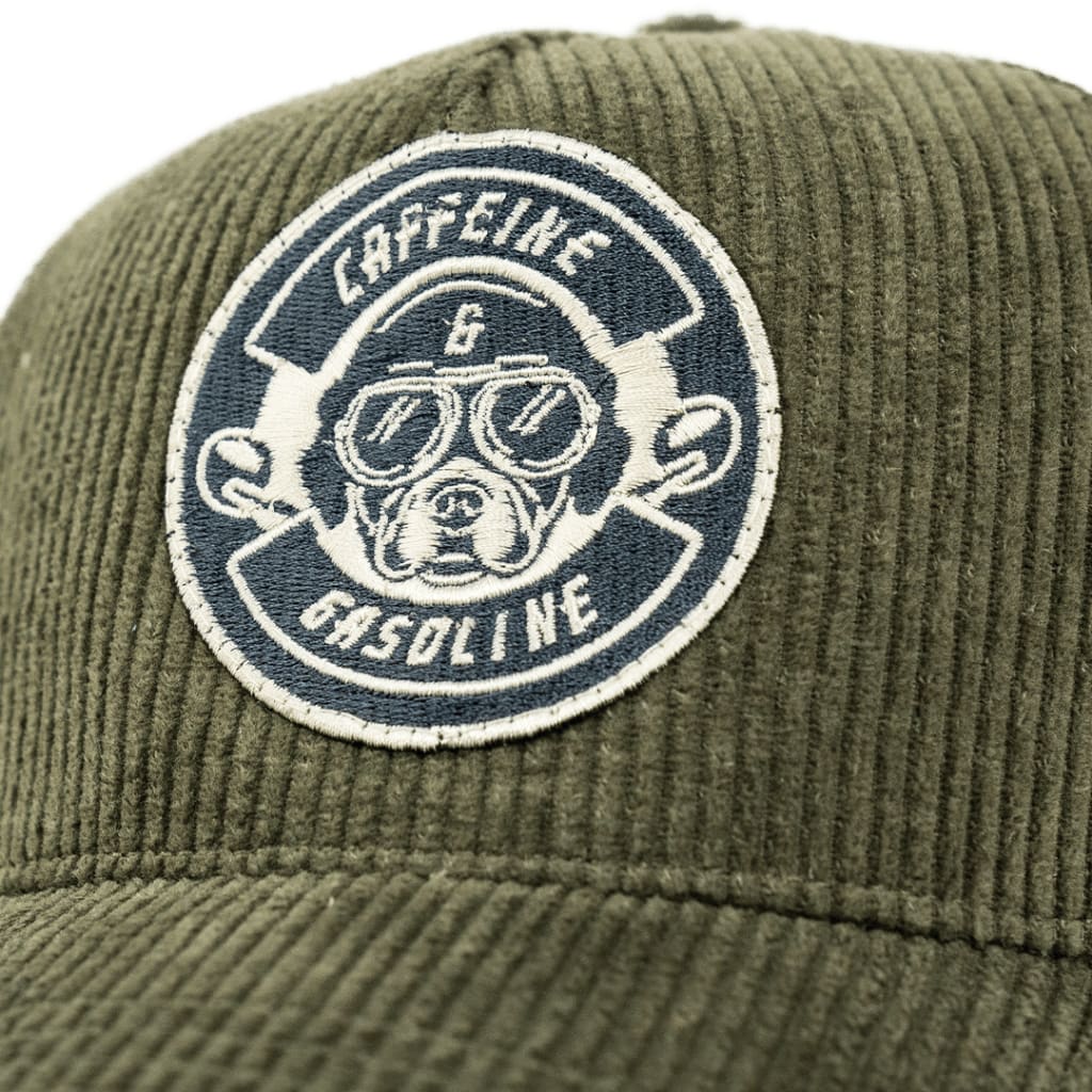 Café Racer Bulldog Cap Olive - Curve Gear