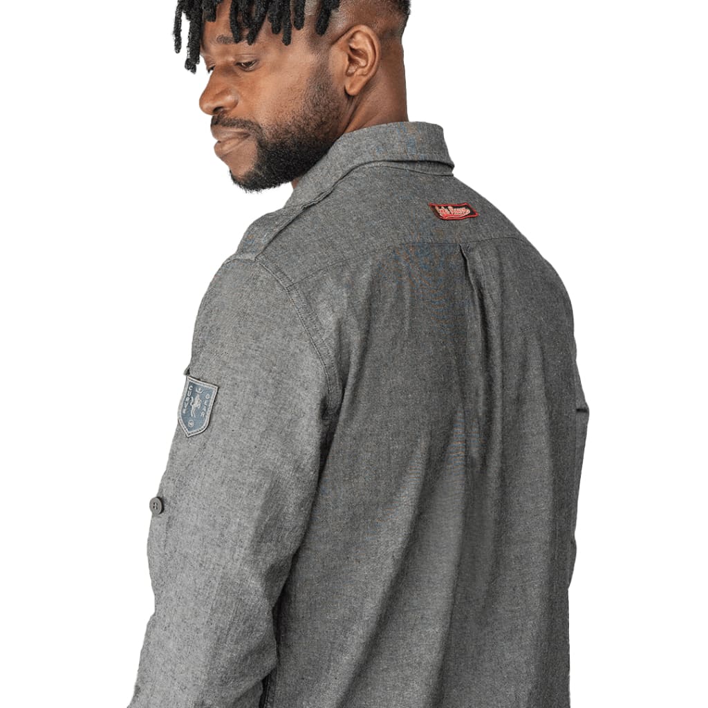 Cafe Racer Chambray Shirt Grey - Curve Gear