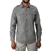 Cafe Racer Chambray Shirt Grey - Curve Gear