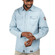 Café Racer Denim Shirt Light Blue - Curve Gear