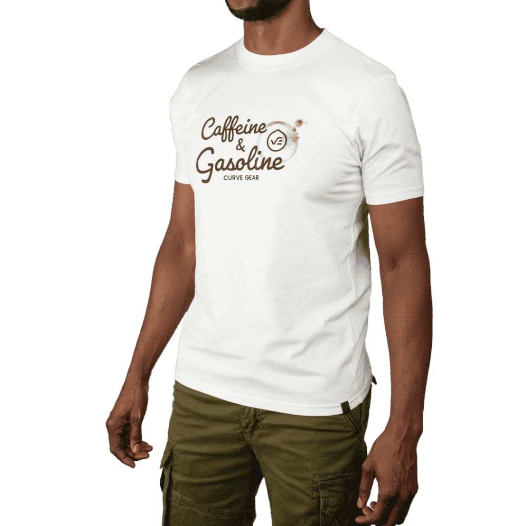 Café Racer Gasoline T-shirt White - Curve Gear