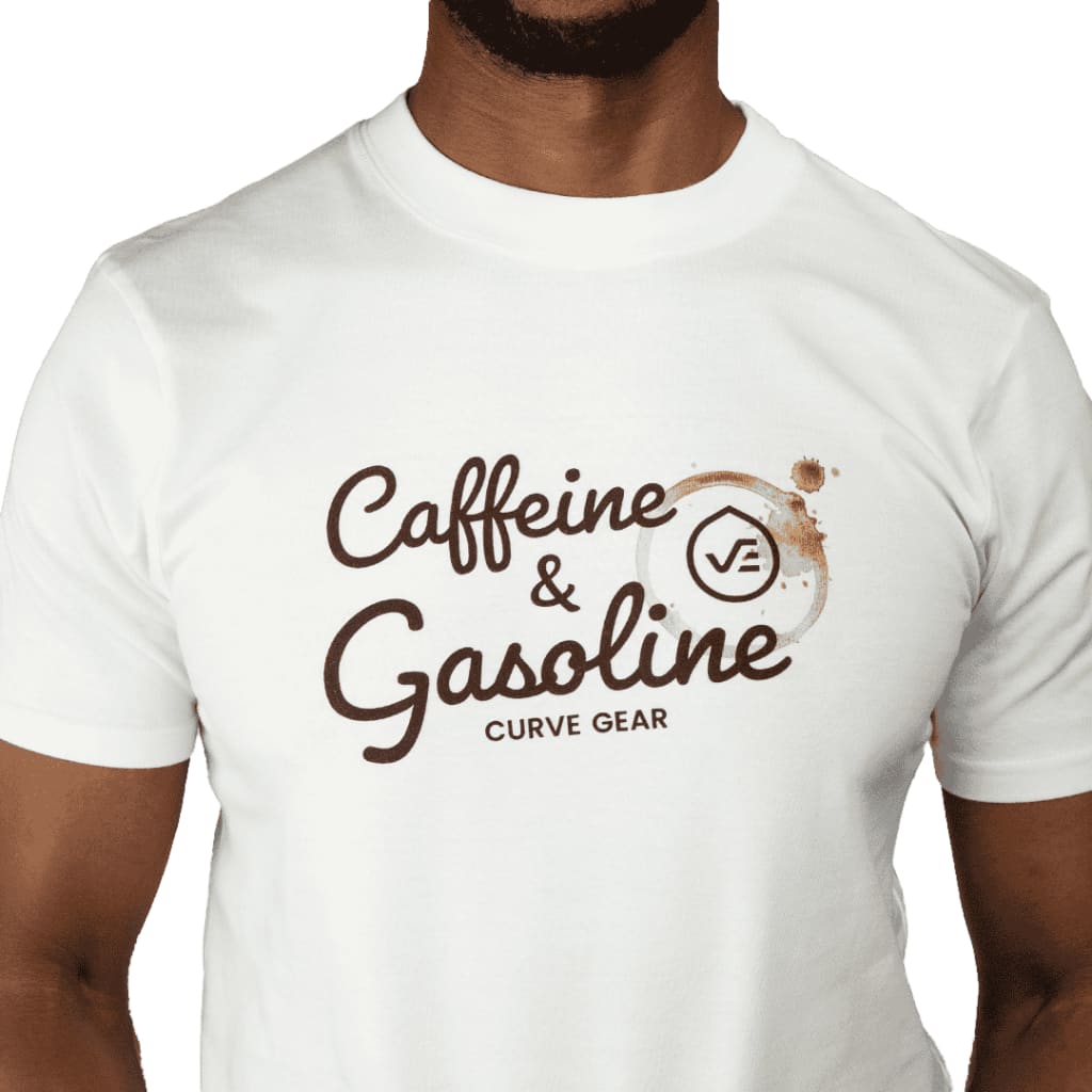 Café Racer Gasoline T-shirt White - Curve Gear