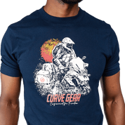 Café Racer Outdoor Adventure T-shirt Navy - Curve Gear