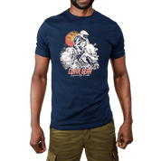 Café Racer Outdoor Adventure T-shirt Navy - Curve Gear