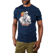 Café Racer Outdoor Adventure T-shirt Navy - Curve Gear