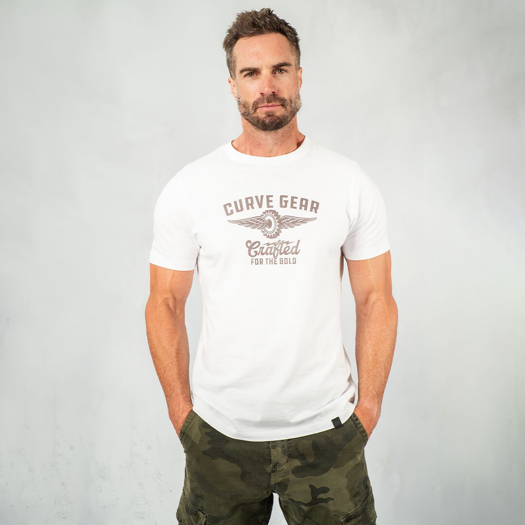 Crafted T-Shirt White - T-Shirts Curve Gear