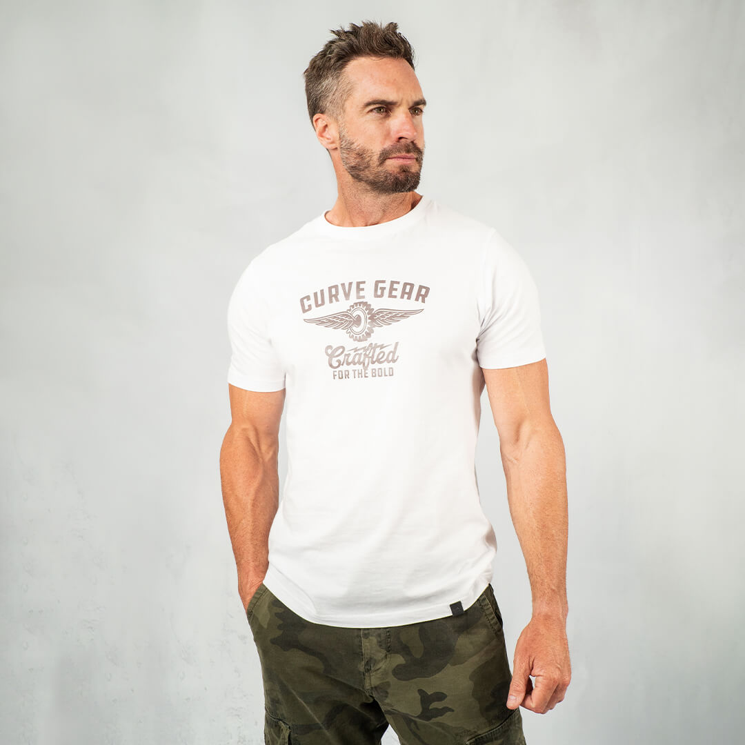 Crafted T-Shirt White - T-Shirts Curve Gear