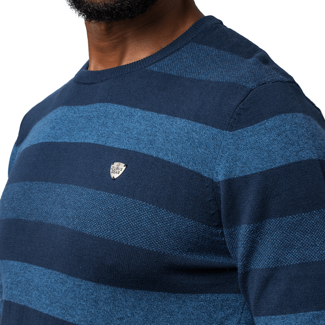 Flex Fine Gauge Knitwear Navy - Knitwear Curve Gear