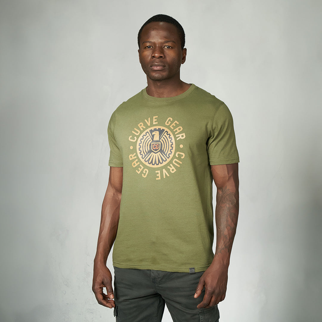 Flying Eagle T-Shirt Olive - T-Shirts Curve Gear