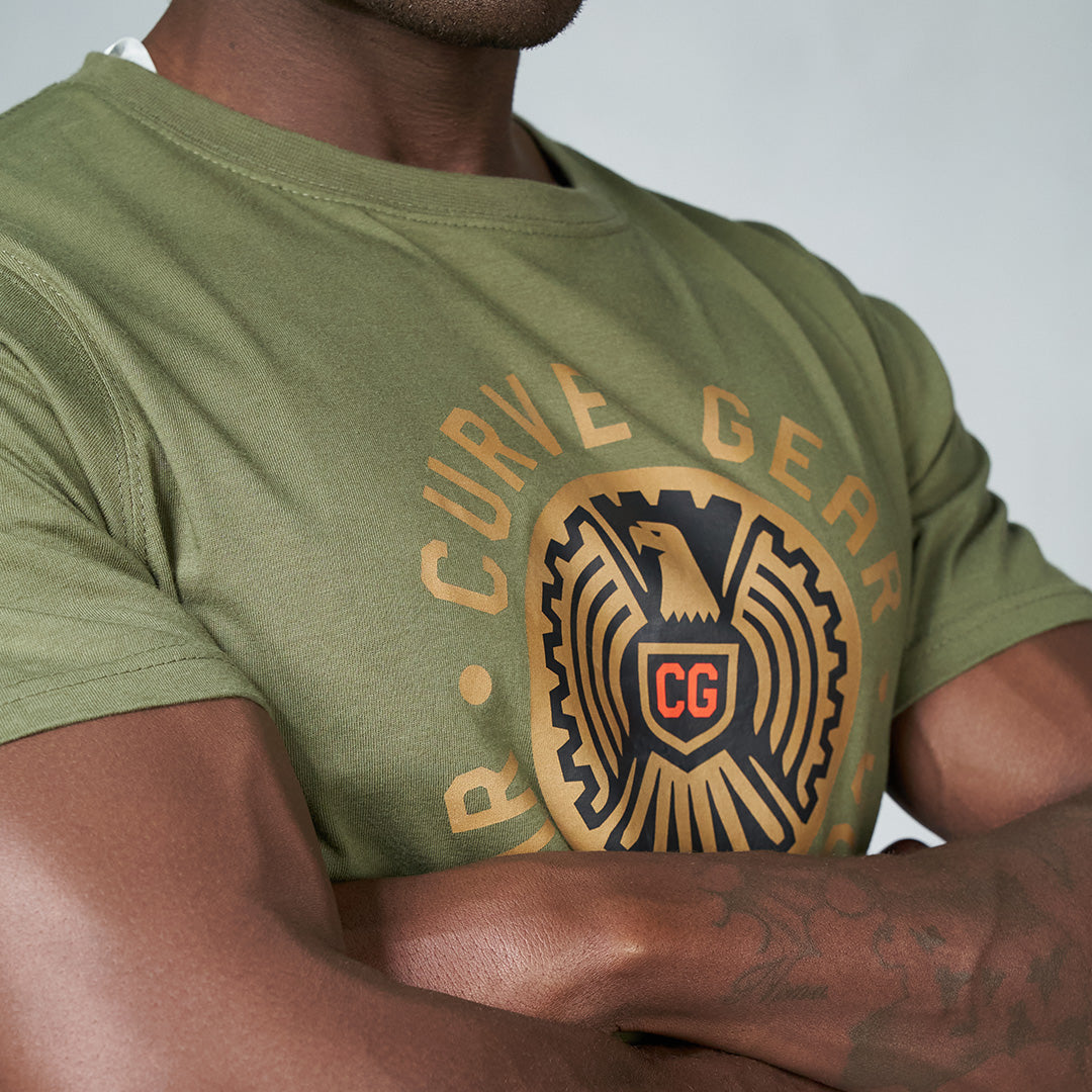 Flying Eagle T-Shirt Olive - T-Shirts Curve Gear