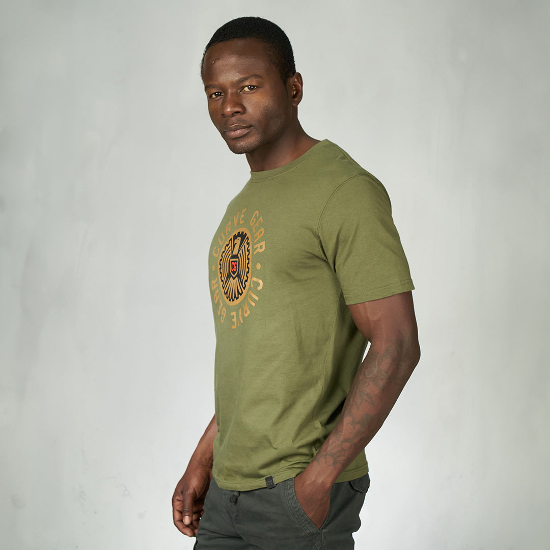 Flying Eagle T-Shirt Olive - T-Shirts Curve Gear