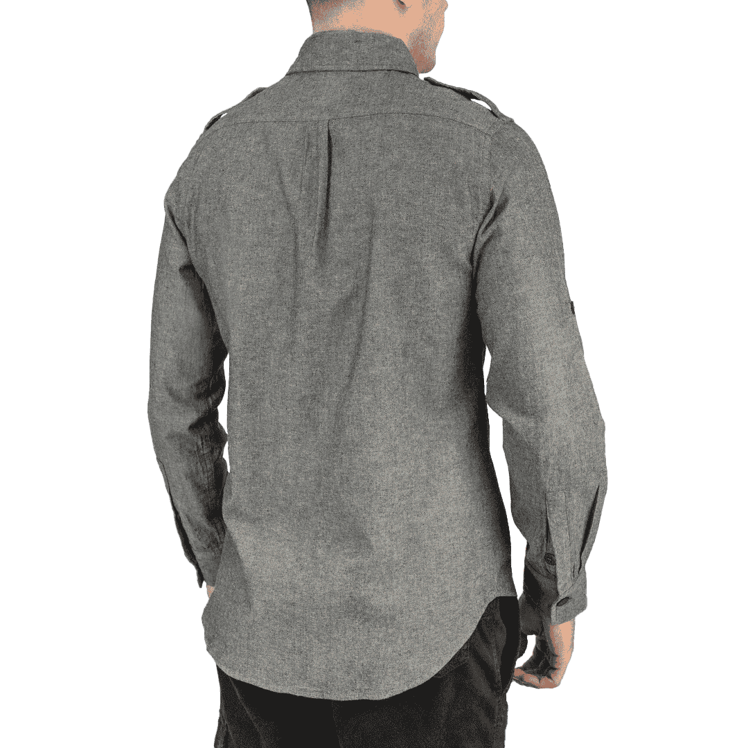 Foundry Grey Chambray Shirt - Shirts Curve Gear