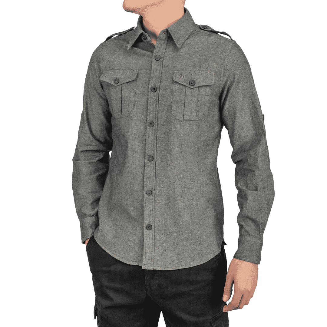 Foundry Grey Chambray Shirt - Shirts Curve Gear