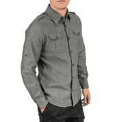 Foundry Grey Chambray Shirt - Shirts Curve Gear