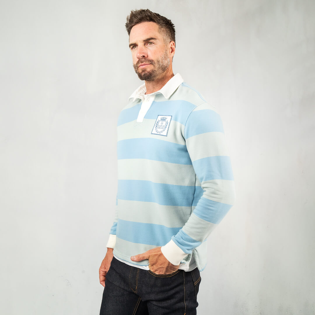 Hero Rugby Polo Shirt Blue & Mist - Polos Curve Gear