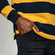 Hero Rugby Polo Shirt Mustard & Navy - Curve Gear