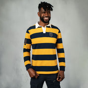 Hero Rugby Polo Shirt Mustard & Navy - Curve Gear