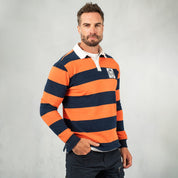 Hero Rugby Polo Shirt Orange & Navy - Polos Curve Gear