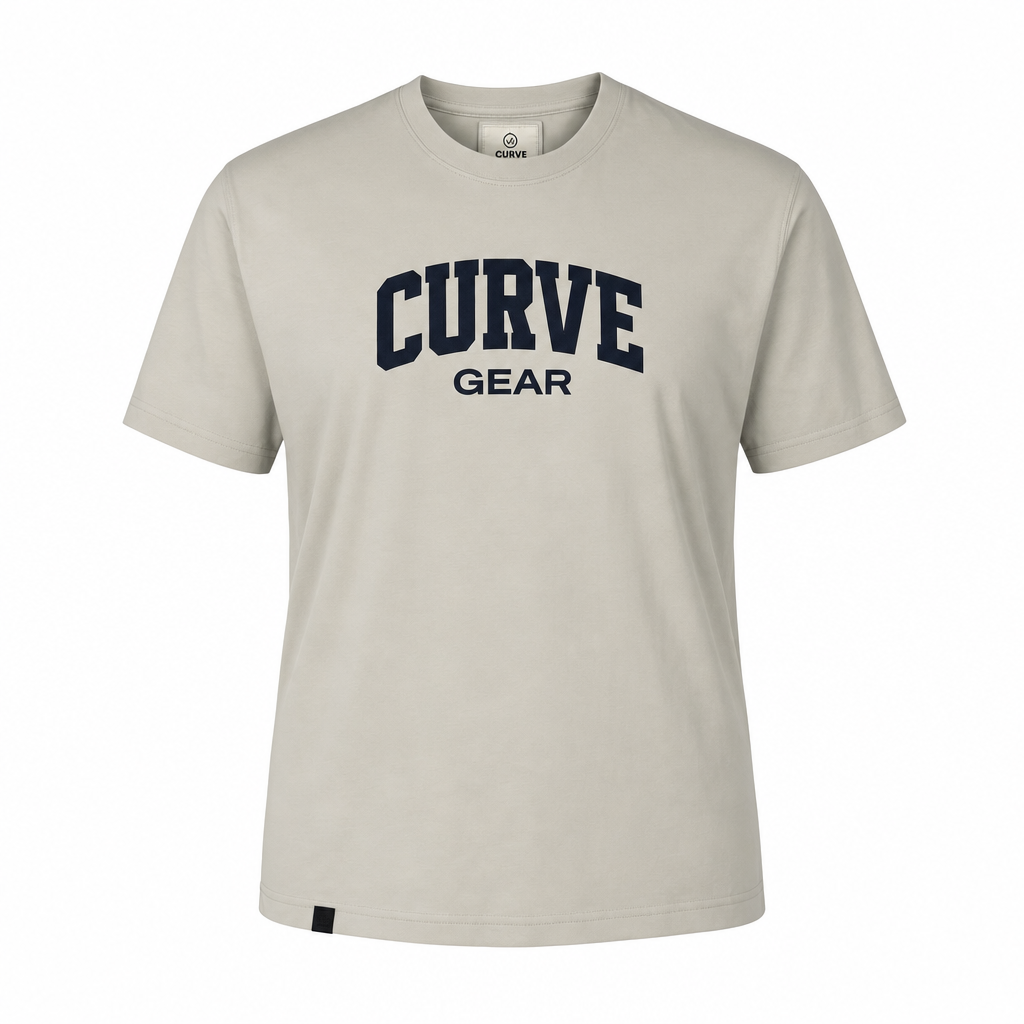 Curved T-Shirt Clay Grey