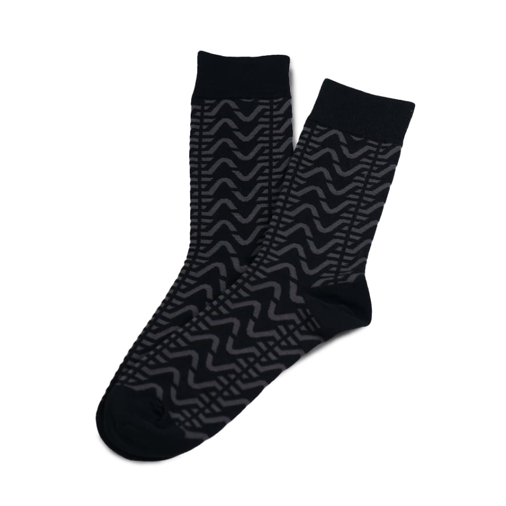 High Socks Logo Pattern Black - Curve Gear