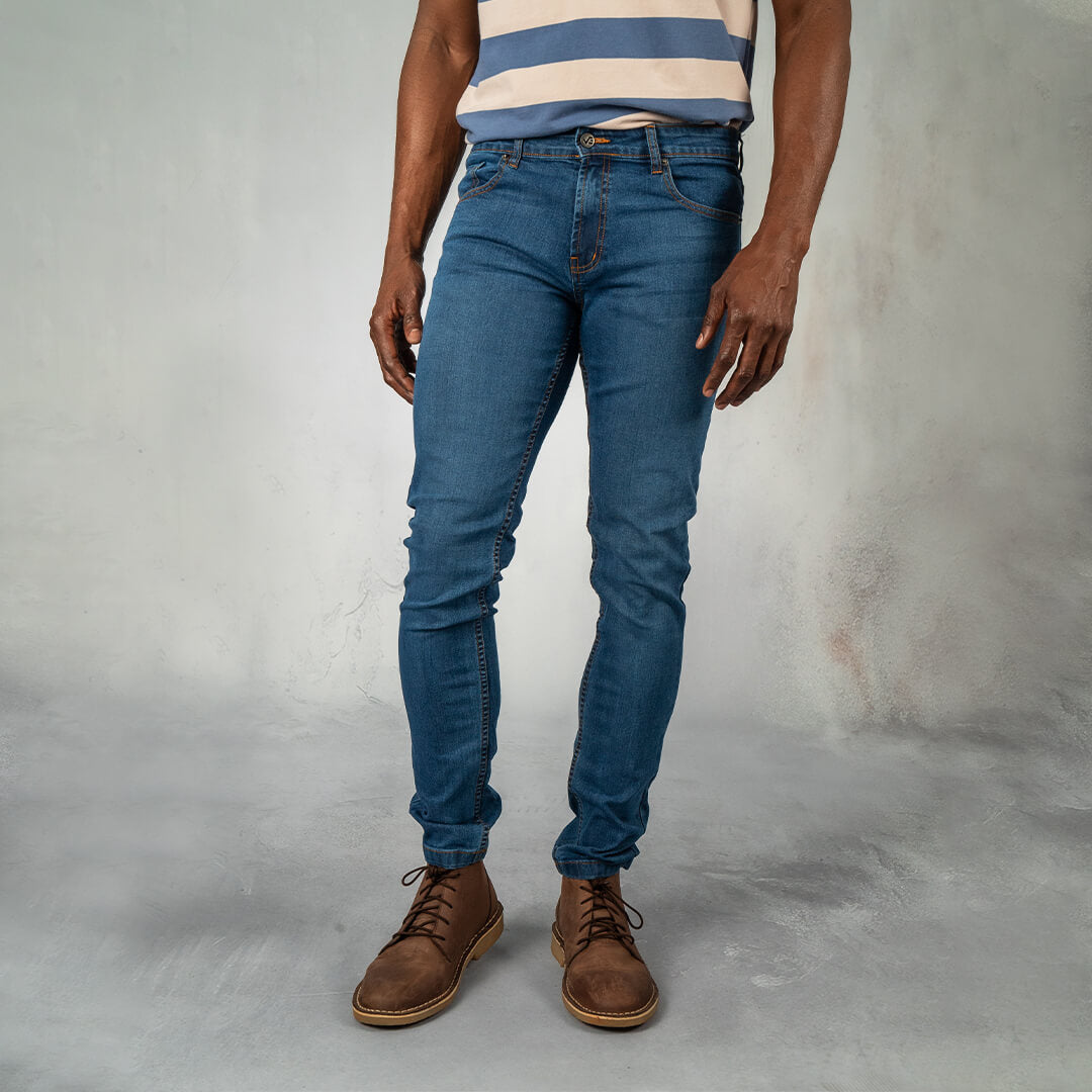 Jeans Skinny Fit Medium Blue - Curve Gear