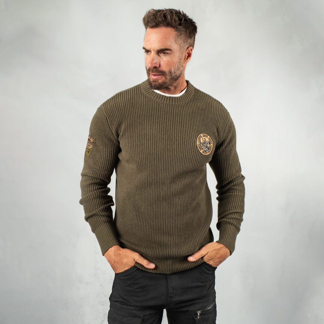 Military Badge Knitwear Fatigue - Knitwear Curve Gear