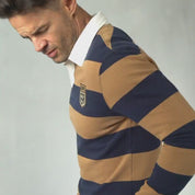 Hero Rugby Polo Shirt Caramel & Navy