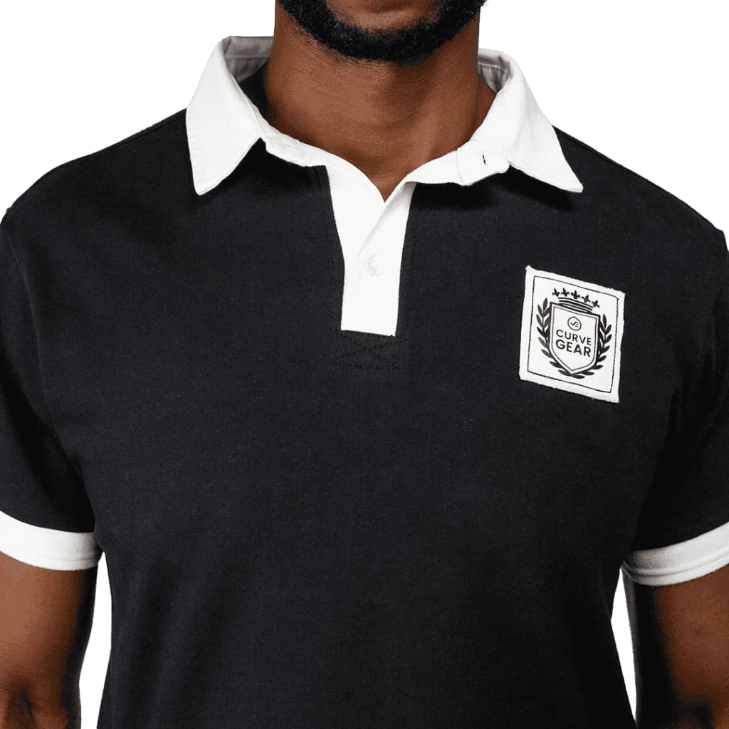 Rugby Polo Shirt Black - Curve Gear