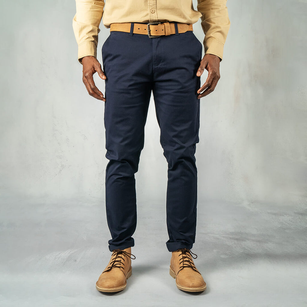 Slim Fit Chinos Navy - Curve Gear