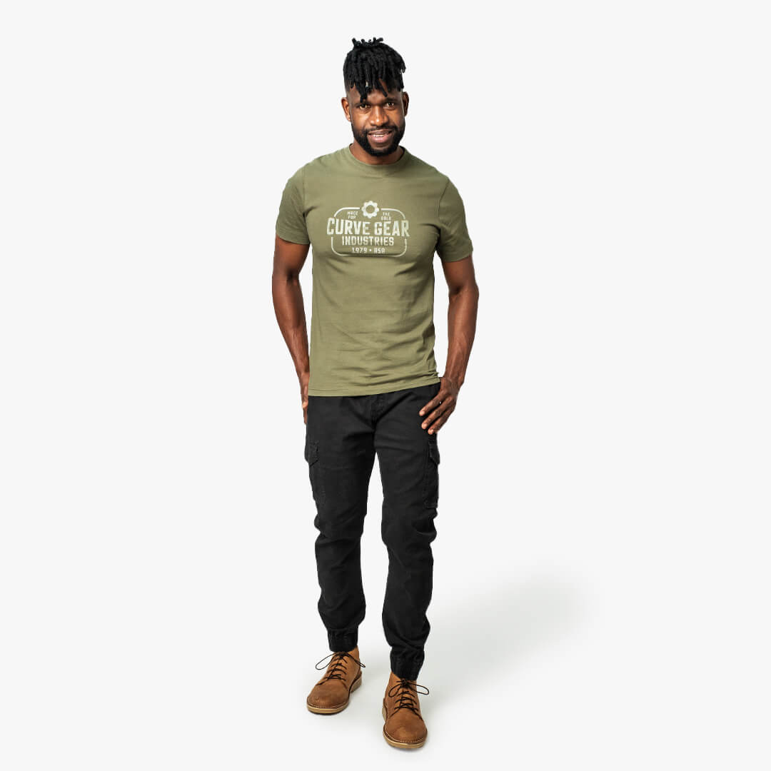 Workwear T-Shirt Olive - T-Shirts Curve Gear