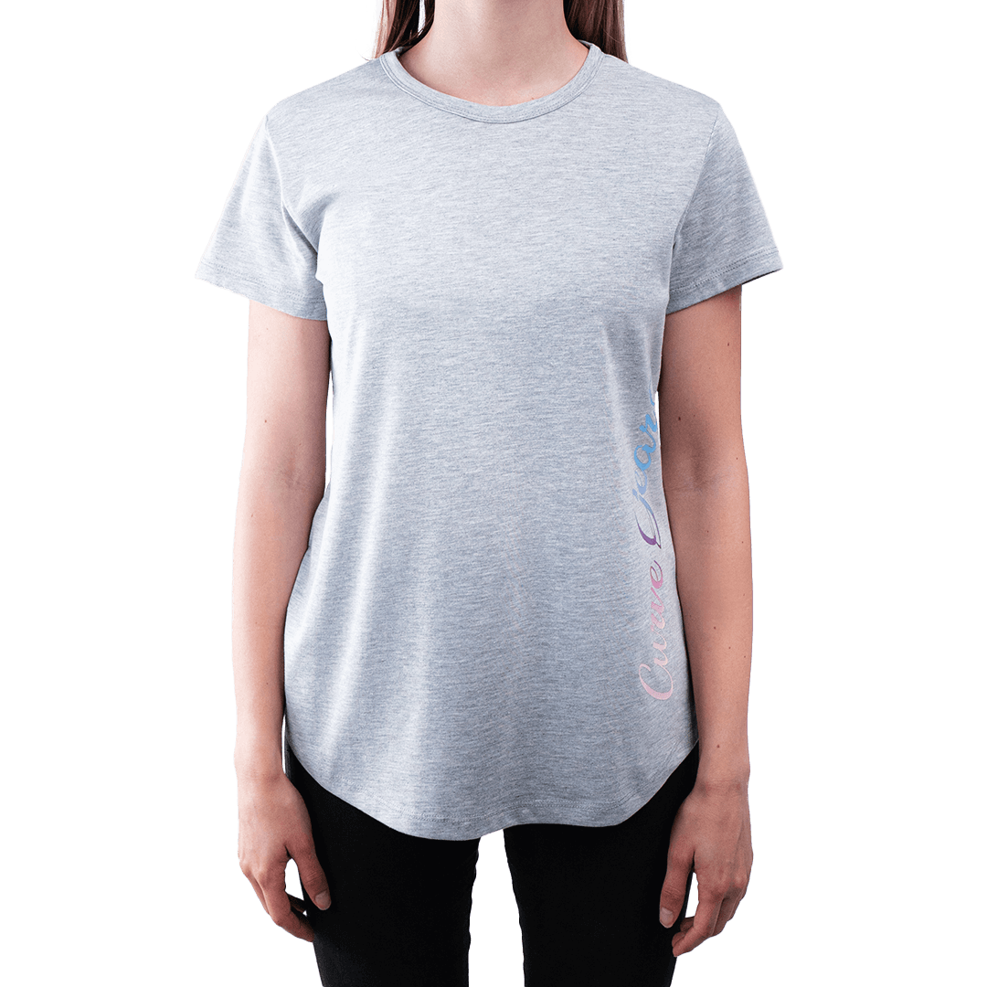 Ladies Holographic T-Shirt Grey - Curve Gear