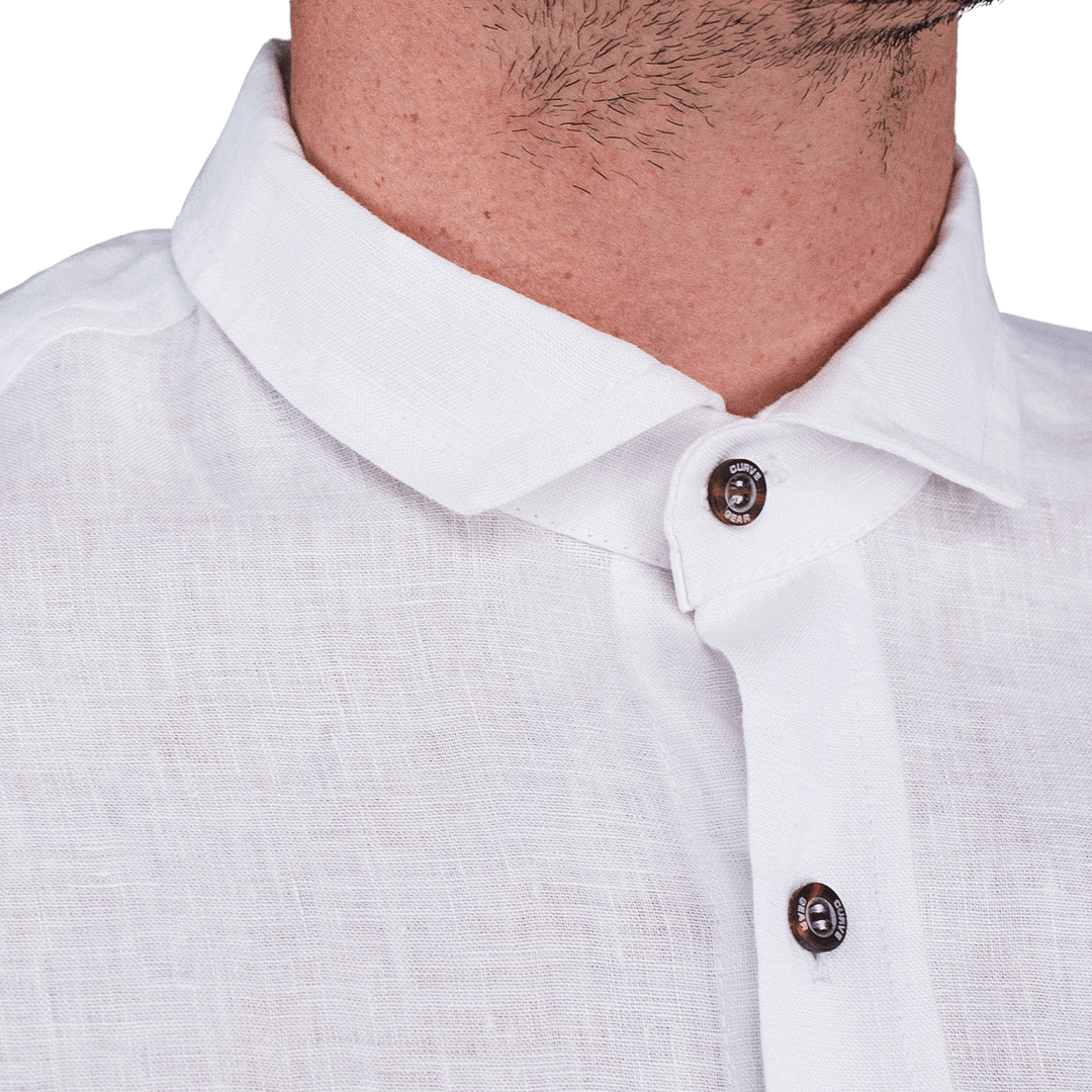 Silver Linen Shirt White - Curve Gear