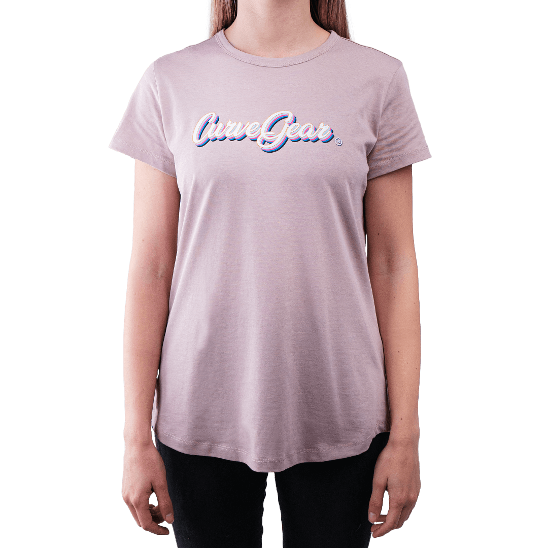 Ladies Script T-Shirt Pink - Curve Gear