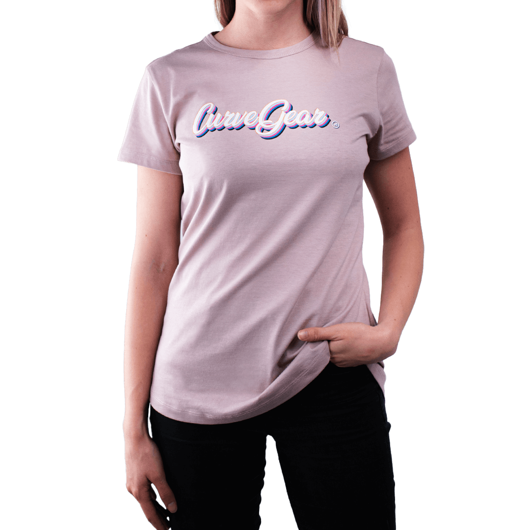 Ladies Script T-Shirt Pink - Curve Gear