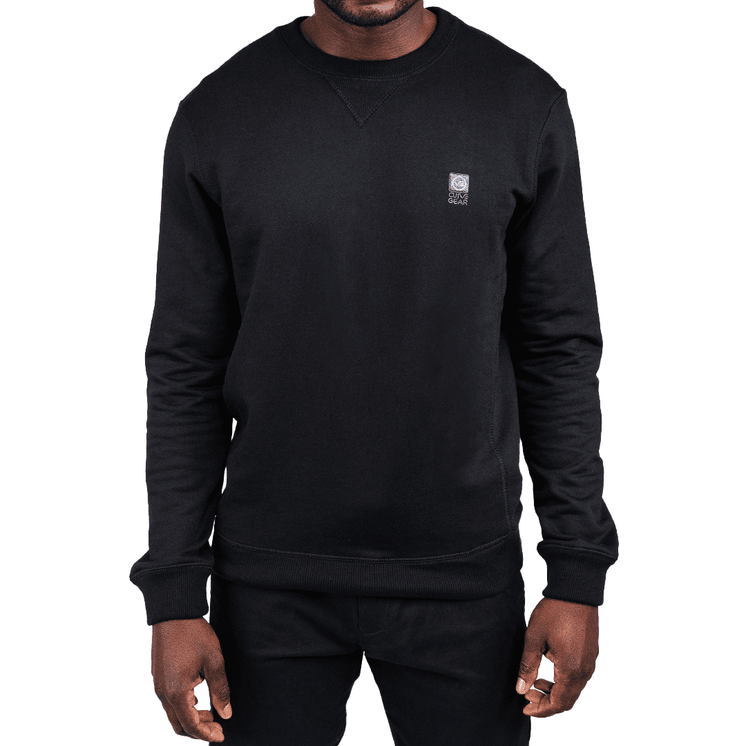 Iron Sweater Stacked Logo Black - Curve Gear