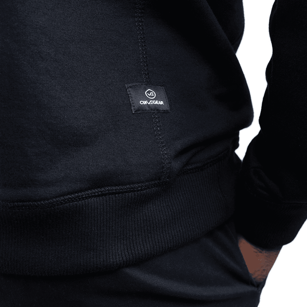 Iron Sweater Stacked Logo Black - Curve Gear